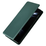 For Samsung Galaxy Z Fold5 5G Carbon Fiber Texture Card Holder Case Leather Stand Anti-drop Phone Cover
