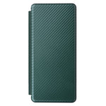 For Samsung Galaxy Z Fold5 5G Carbon Fiber Texture Card Holder Case Leather Stand Anti-drop Phone Cover