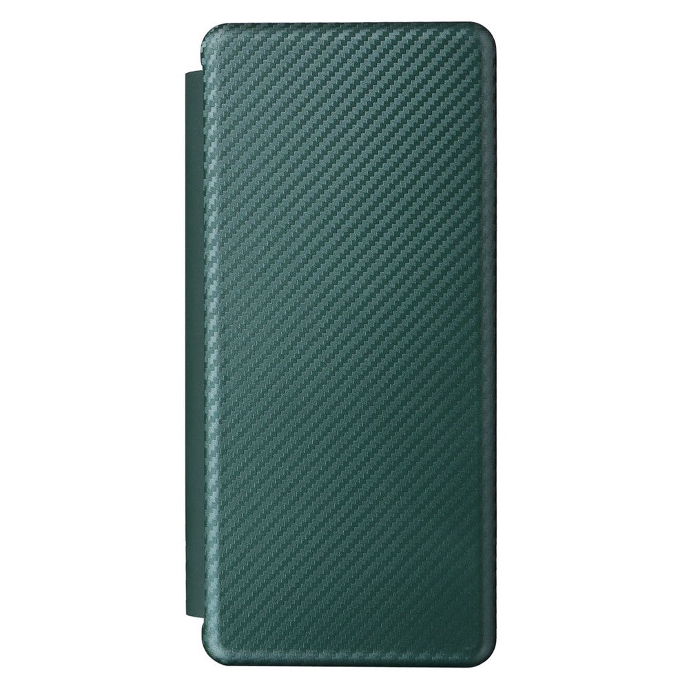 For Samsung Galaxy Z Fold5 5G Carbon Fiber Texture Card Holder Case Leather Stand Anti-drop Phone Cover