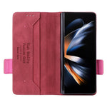 For Samsung Galaxy Z Fold5 5G Fall Proof Hardware Decor Phone Case PU Leather Wallet Stand Cover