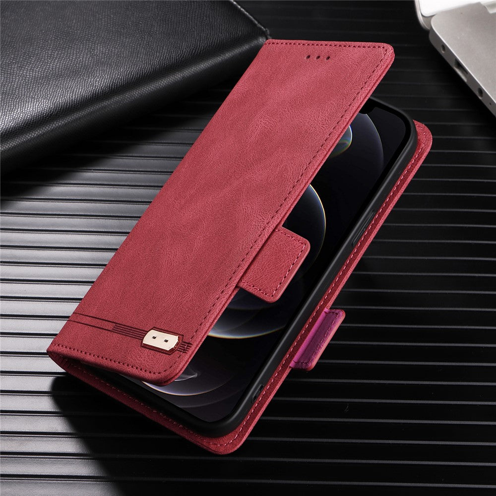 For Samsung Galaxy Z Fold5 5G Fall Proof Hardware Decor Phone Case PU Leather Wallet Stand Cover