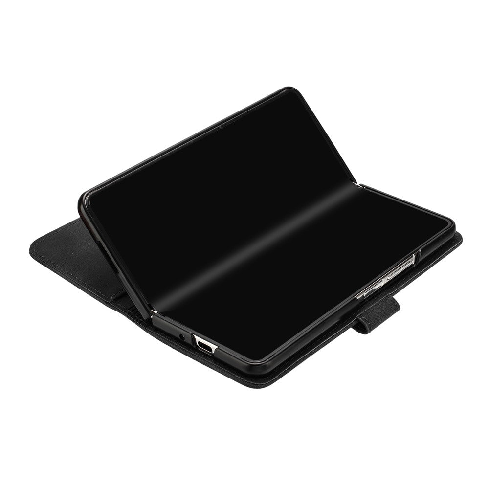 YX0040 For Samsung Galaxy Z Fold5 5G Card Slots Case PU Leather+PC Imprinted Phone Cover
