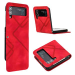 YX0040 Til Samsung Galaxy Z Flip4 5G telefoncover PU-læder+PC-mønsterpræget cover