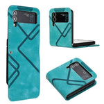 YX0040 Til Samsung Galaxy Z Flip4 5G telefoncover PU-læder+PC-mønsterpræget cover