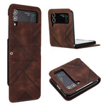 YX0040 Til Samsung Galaxy Z Flip4 5G telefoncover PU-læder+PC-mønsterpræget cover