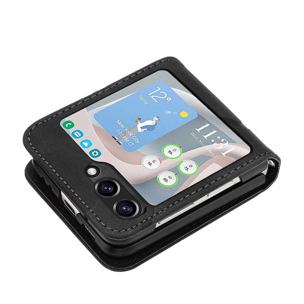 YX0040 For Samsung Galaxy Z Flip5 5G PU Leather+PC Shell Pattern Imprinted Protective Phone Case