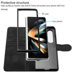 YX0040 For Samsung Galaxy Z Fold4 5G PU Leather+PC Card Holder Case Imprinted Phone Cover