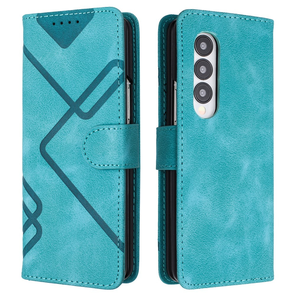 YX0040 For Samsung Galaxy Z Fold4 5G PU Leather+PC Card Holder Case Imprinted Phone Cover