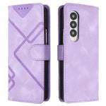 YX0040 For Samsung Galaxy Z Fold4 5G PU Leather+PC Card Holder Case Imprinted Phone Cover
