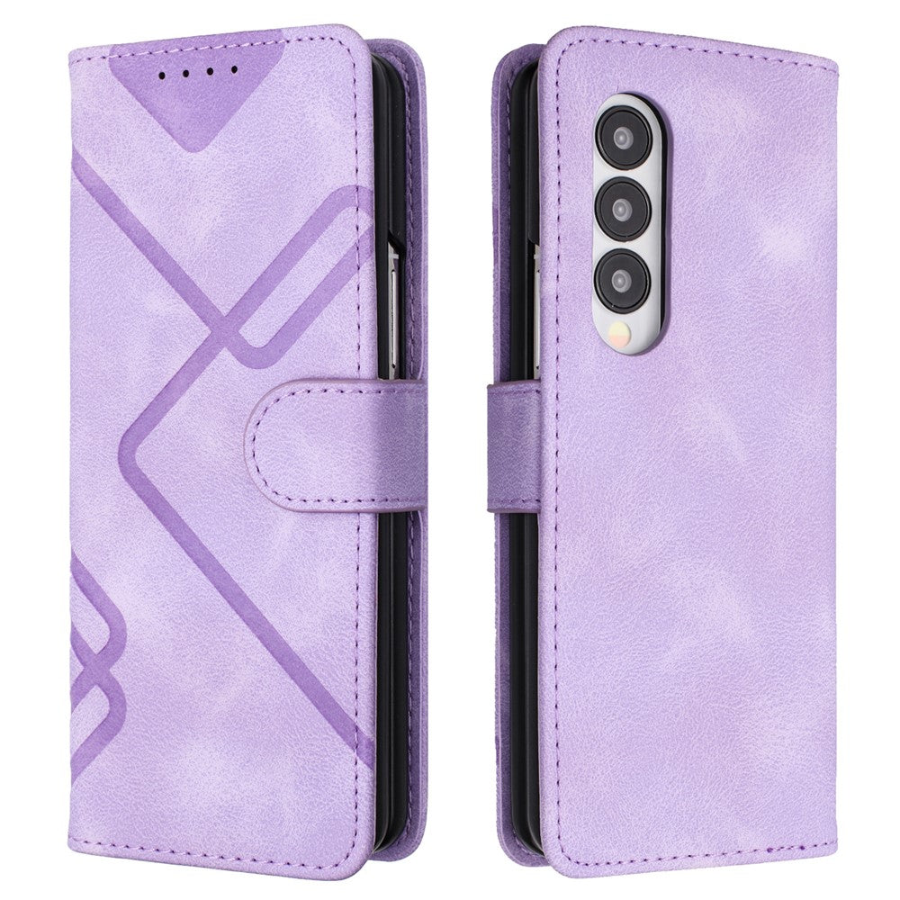 YX0040 For Samsung Galaxy Z Fold4 5G PU Leather+PC Card Holder Case Imprinted Phone Cover