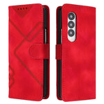 YX0040 For Samsung Galaxy Z Fold4 5G PU Leather+PC Card Holder Case Imprinted Phone Cover