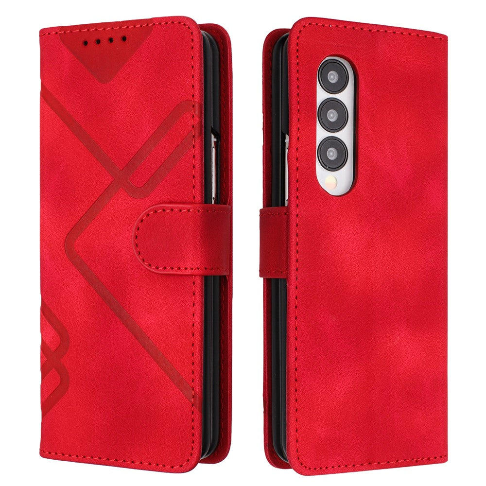 YX0040 For Samsung Galaxy Z Fold4 5G PU Leather+PC Card Holder Case Imprinted Phone Cover