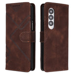 YX0040 For Samsung Galaxy Z Fold4 5G PU Leather+PC Card Holder Case Imprinted Phone Cover