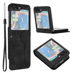 YX0030 For Samsung Galaxy Z Flip5 5G Imprinted PU Leather+PC Phone Case Ultra-Thin Shockproof Cover