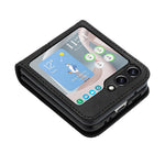 YX0030 For Samsung Galaxy Z Flip5 5G Imprinted PU Leather+PC Phone Case Ultra-Thin Shockproof Cover