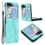 YX0030 For Samsung Galaxy Z Flip5 5G Imprinted PU Leather+PC Phone Case Ultra-Thin Shockproof Cover