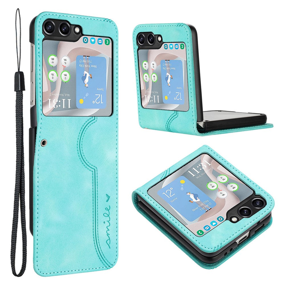 YX0030 For Samsung Galaxy Z Flip5 5G Imprinted PU Leather+PC Phone Case Ultra-Thin Shockproof Cover