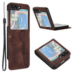 YX0030 For Samsung Galaxy Z Flip5 5G Imprinted PU Leather+PC Phone Case Ultra-Thin Shockproof Cover