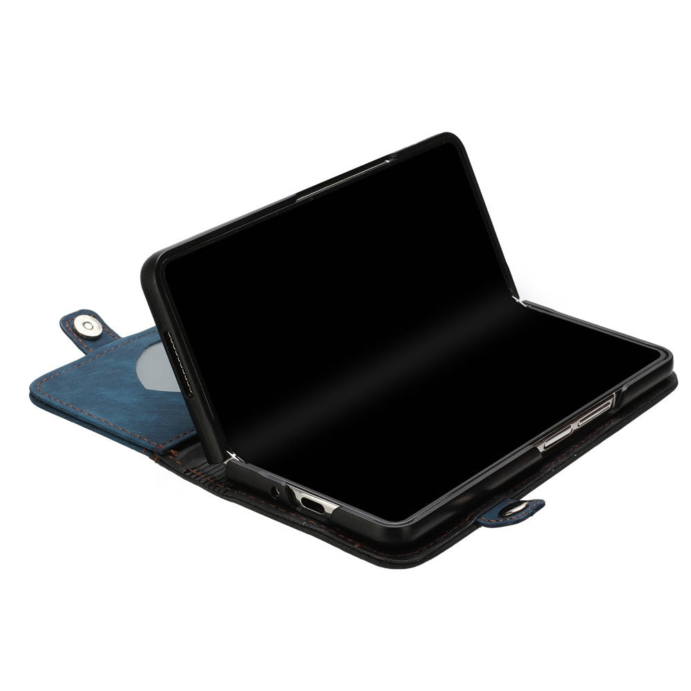 YX0020 For Samsung Galaxy Z Fold5 5G PU Leather+PC Phone Case Card Slots Shockproof Cover