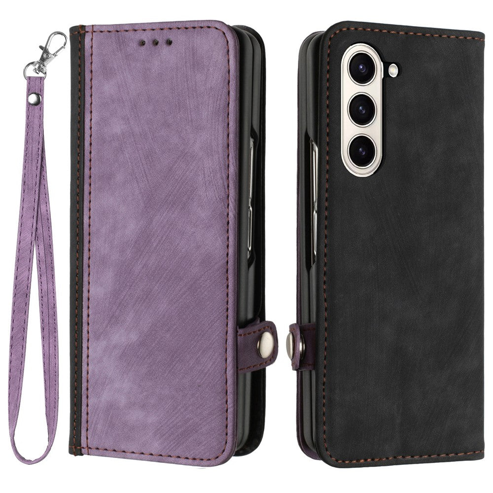 YX0020 For Samsung Galaxy Z Fold5 5G PU Leather+PC Phone Case Card Slots Shockproof Cover