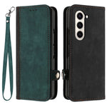 YX0020 For Samsung Galaxy Z Fold5 5G PU Leather+PC Phone Case Card Slots Shockproof Cover