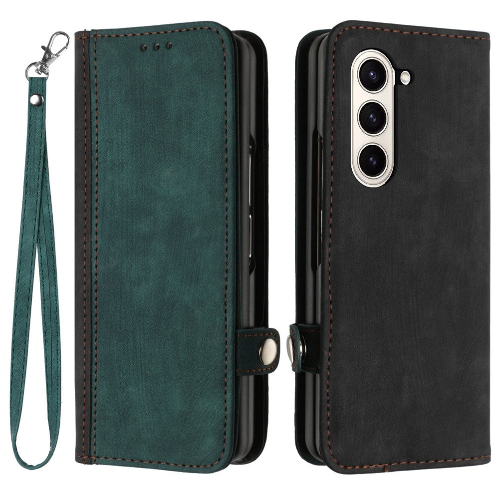 YX0020 For Samsung Galaxy Z Fold5 5G PU Leather+PC Phone Case Card Slots Shockproof Cover
