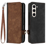 YX0020 For Samsung Galaxy Z Fold5 5G PU Leather+PC Phone Case Card Slots Shockproof Cover