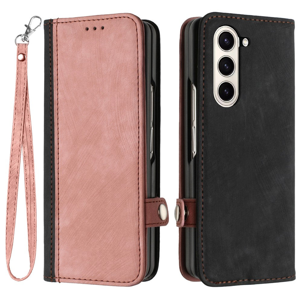 YX0020 For Samsung Galaxy Z Fold5 5G PU Leather+PC Phone Case Card Slots Shockproof Cover