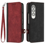 YX0020 Til Samsung Galaxy Z Fold4 5G Kortlommer Telefoncover PU Læder+PC Beskyttelsescover