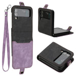 YX0020 Til Samsung Galaxy Z Flip4 5G Kortlomme-telefoncover PU-læder+PC-telefoncover