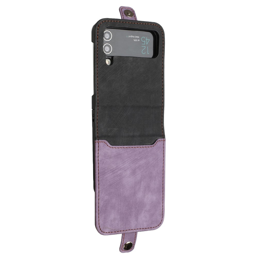 YX0020 Til Samsung Galaxy Z Flip4 5G Kortlomme-telefoncover PU-læder+PC-telefoncover