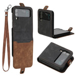 YX0020 Til Samsung Galaxy Z Flip4 5G Kortlomme-telefoncover PU-læder+PC-telefoncover