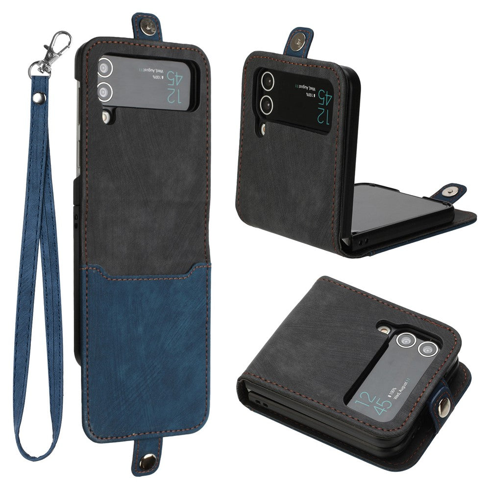 YX0020 Til Samsung Galaxy Z Flip4 5G Kortlomme-telefoncover PU-læder+PC-telefoncover