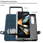 YX0020 For Samsung Galaxy Z Fold3 5G PU Leather Phone Case Card Holder Phone Cover