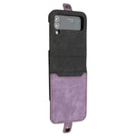 YX0020 For Samsung Galaxy Z Flip3 5G PU Leather+PC Case Card Holder Folding Phone Cover