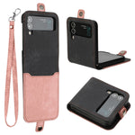YX0020 For Samsung Galaxy Z Flip3 5G PU Leather+PC Case Card Holder Folding Phone Cover
