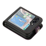 YX0020 Til Samsung Galaxy Z Flip5 5G Foldbar Telefonetui, Kortholder, PU-læder+PC-cover