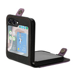YX0020 Til Samsung Galaxy Z Flip5 5G Foldbar Telefonetui, Kortholder, PU-læder+PC-cover
