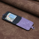 YX0020 Til Samsung Galaxy Z Flip5 5G Foldbar Telefonetui, Kortholder, PU-læder+PC-cover