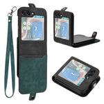 YX0020 Til Samsung Galaxy Z Flip5 5G Foldbar Telefonetui, Kortholder, PU-læder+PC-cover