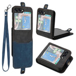 YX0020 Til Samsung Galaxy Z Flip5 5G Foldbar Telefonetui, Kortholder, PU-læder+PC-cover