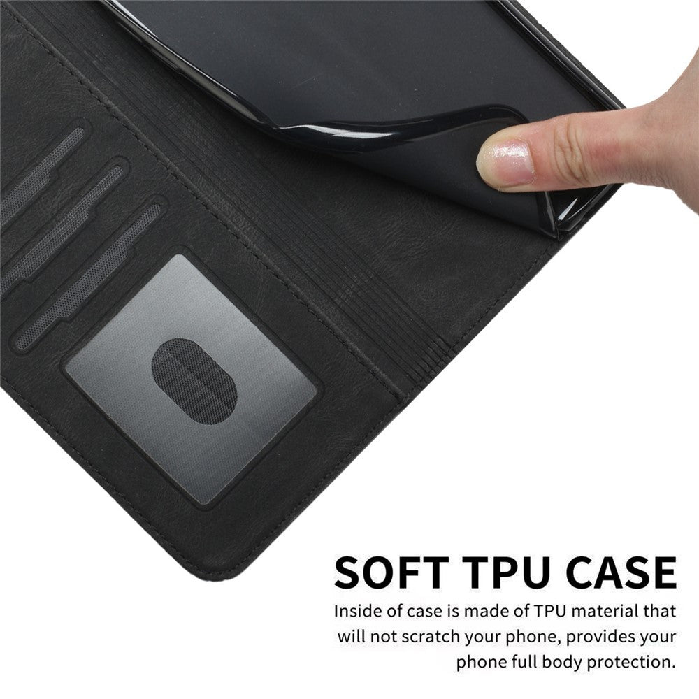 For Samsung Galaxy A24 4G (162.1mm) Phone Case with Strap Imprint PU Leather Wallet Stand Cover