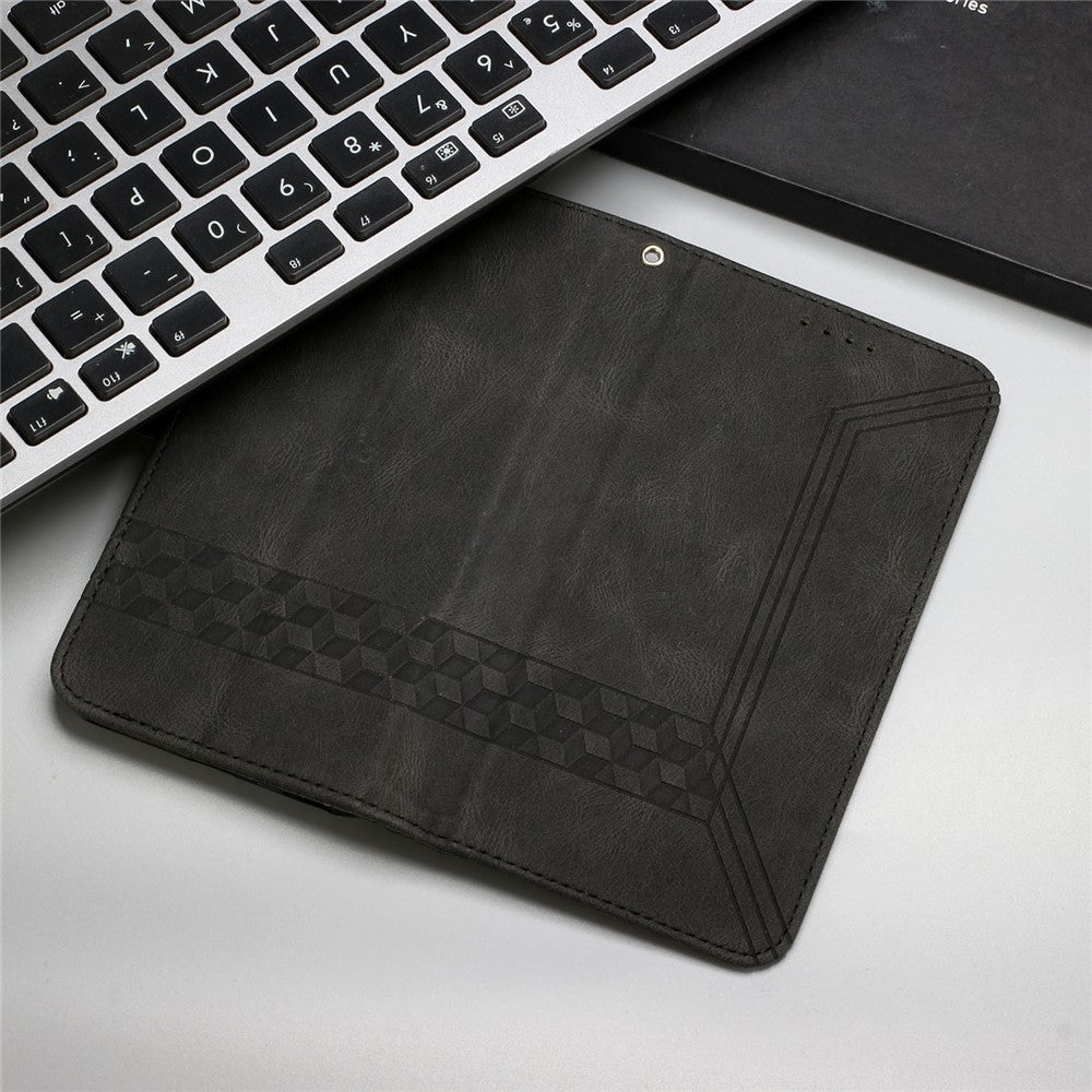 For Samsung Galaxy A24 4G (162.1mm) Phone Case with Strap Imprint PU Leather Wallet Stand Cover