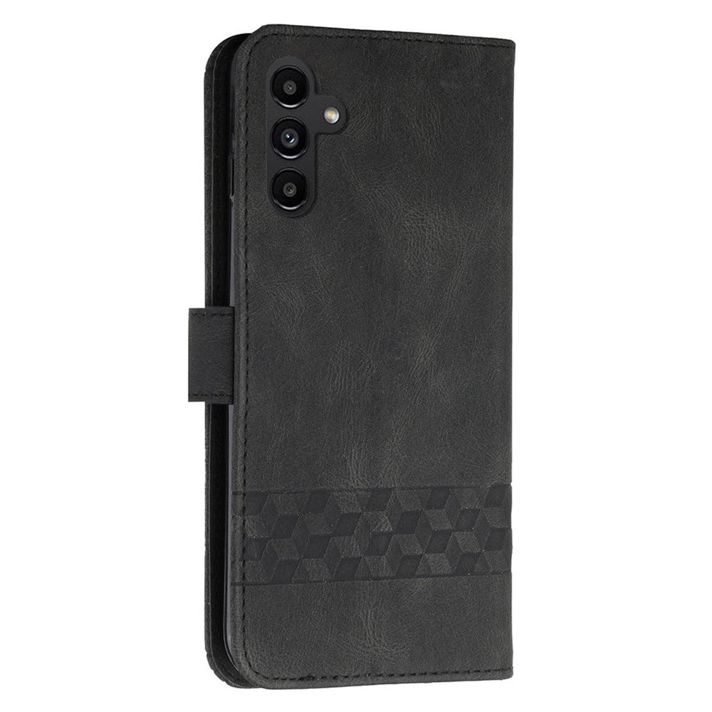 For Samsung Galaxy A24 4G (162.1mm) Phone Case with Strap Imprint PU Leather Wallet Stand Cover