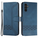 For Samsung Galaxy A24 4G (162.1mm) Phone Case with Strap Imprint PU Leather Wallet Stand Cover