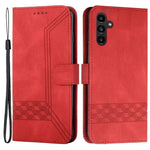 For Samsung Galaxy A24 4G (162.1mm) Phone Case with Strap Imprint PU Leather Wallet Stand Cover