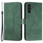 For Samsung Galaxy A24 4G (162.1mm) Phone Case with Strap Imprint PU Leather Wallet Stand Cover