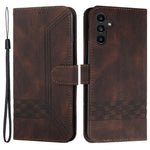 For Samsung Galaxy A24 4G (162.1mm) Phone Case with Strap Imprint PU Leather Wallet Stand Cover