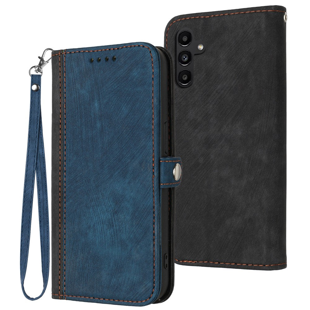 YX0020 For Samsung Galaxy A24 4G (162.1 x 77.6 x 8.3mm) Phone Wallet Case Anti-scratch Leather Stand Cover with Strap