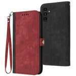 YX0020 For Samsung Galaxy A24 4G (162.1 x 77.6 x 8.3mm) Phone Wallet Case Anti-scratch Leather Stand Cover with Strap
